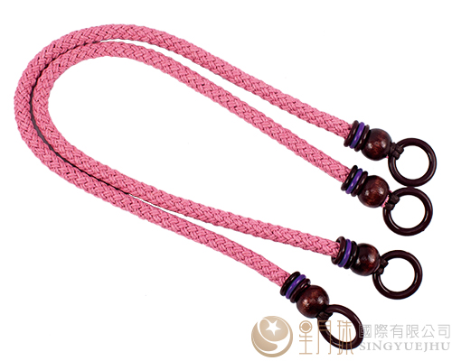 臘繩手把/三圈珠(硬)-56±5cm--淺粉