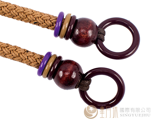 臘繩手把/三圈珠(硬)-66±5cm-卡其色