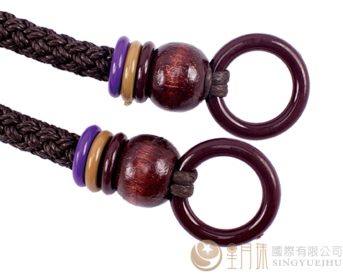 臘繩手把/三圈珠(硬)-44±5cm-深咖啡色