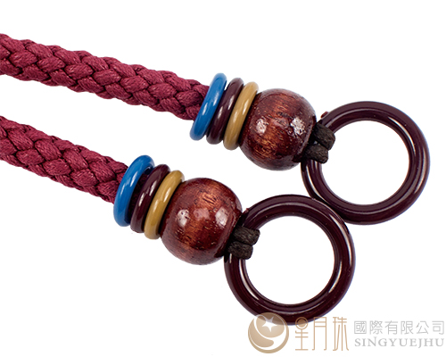臘繩手把/三圈珠(軟)-66±5cm-暗紅