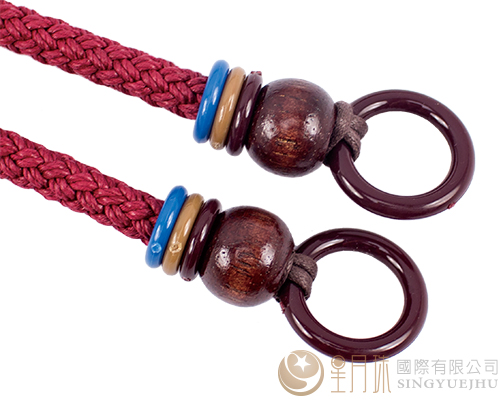 臘繩手把/三圈珠(硬)-66±5cm-暗紅