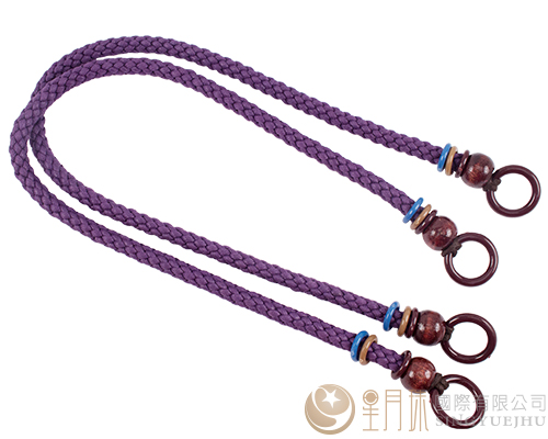 臘繩手把/三圈珠(軟)-56±5cm-紫色