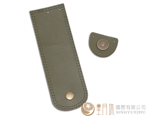 合成皮縫線壓扣-17.5cm-軍綠16