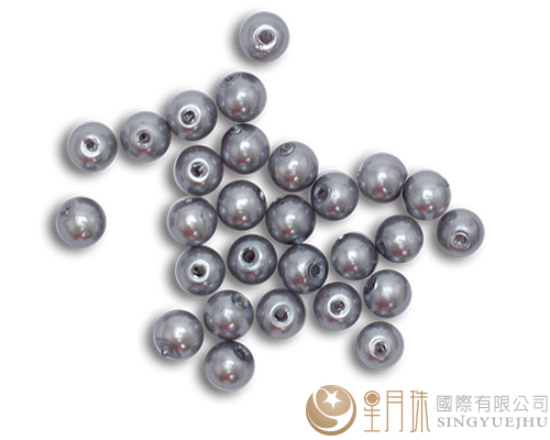 玻璃珍珠(20入)8mm-銀藍紫17