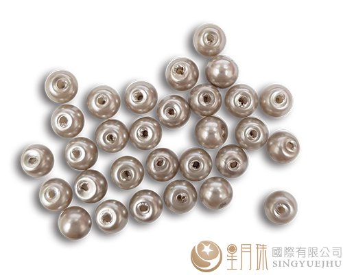 玻璃珍珠(20入)8mm-銀灰28