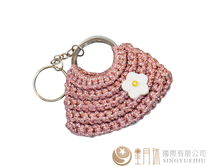 DIY闪亮亮半月包吊饰-1入粉(C0074) 