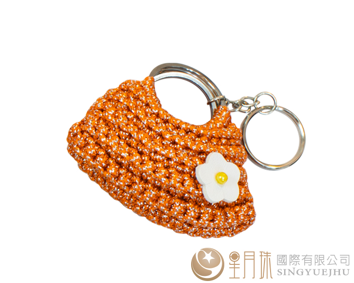 DIY闪亮亮半月包吊饰-1入橘(C0074) 
