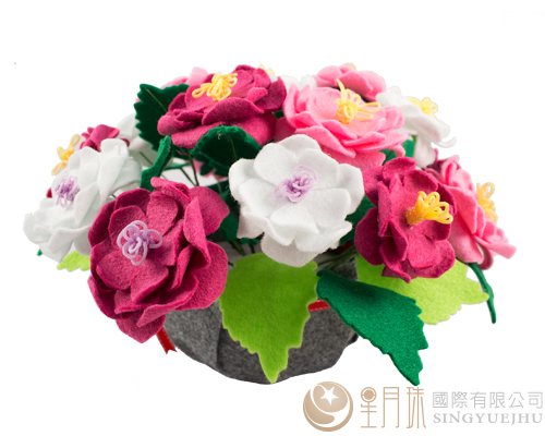 DIY不织布温馨花盆材料包-粉(D0030)